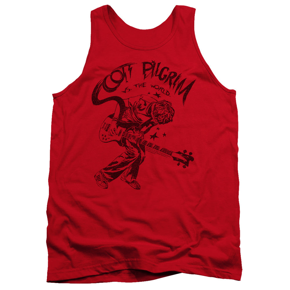 SCOTT PILGRIM/ROCKIN - ADULT TANK - RED
