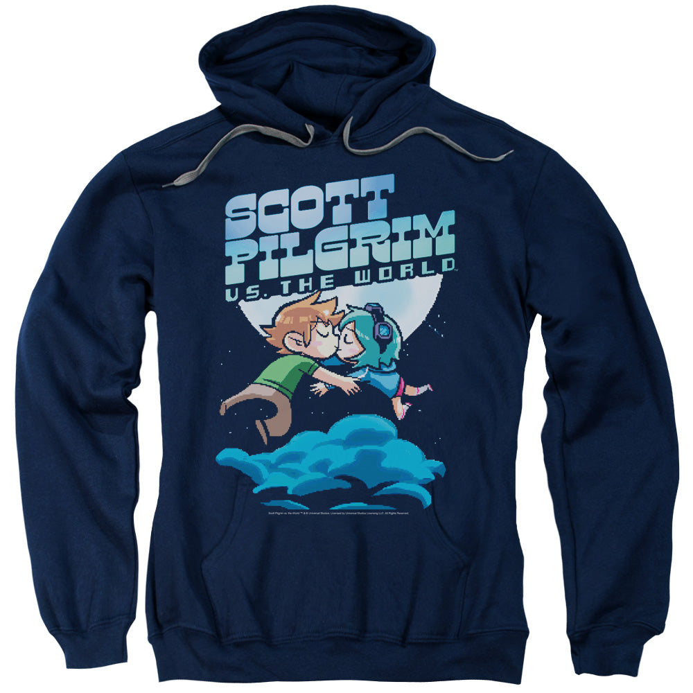 SCOTT PILGRIM/LOVERS - ADULT PULLOVER HOODIE - NAVY