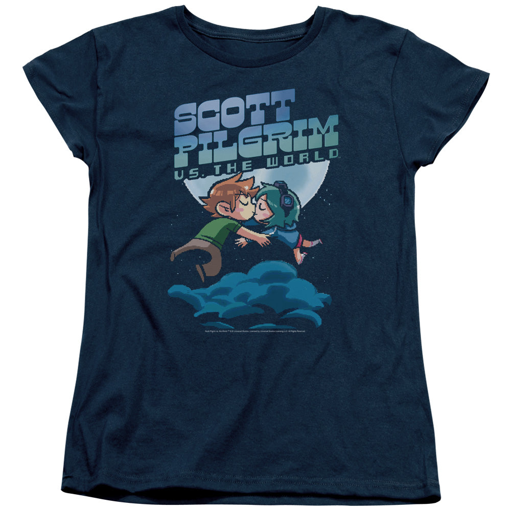 SCOTT PILGRIM/LOVERS - S/S WOMENS TEE - NAVY