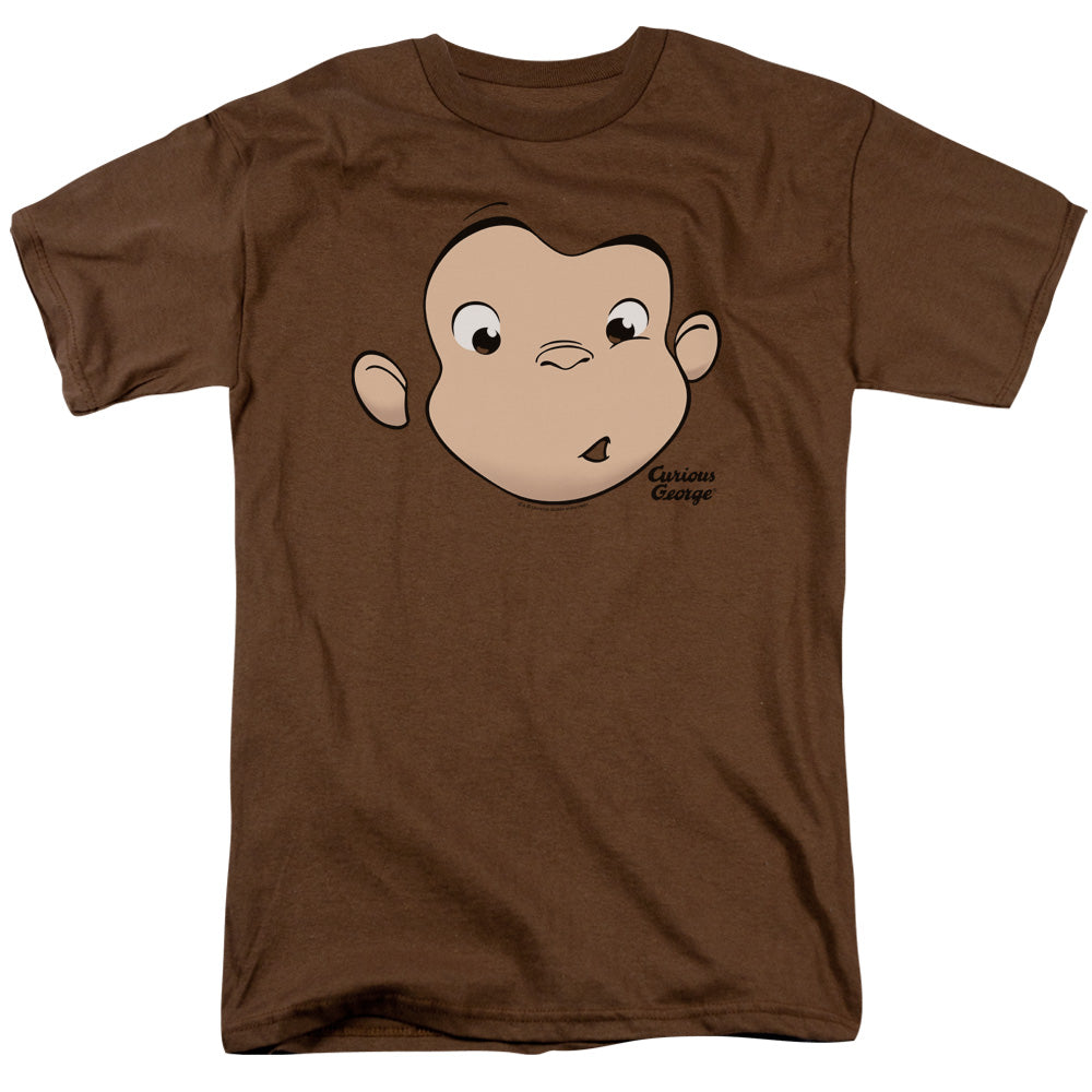 CURIOUS GEORGE/GEORGE FACE - S/S ADULT 18/1 - COFFEE