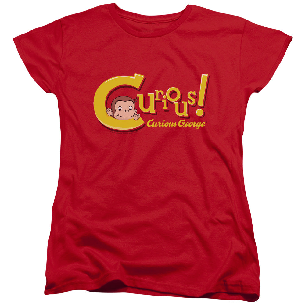 CURIOUS GEORGE/CURIOUS - S/S WOMENS TEE - RED