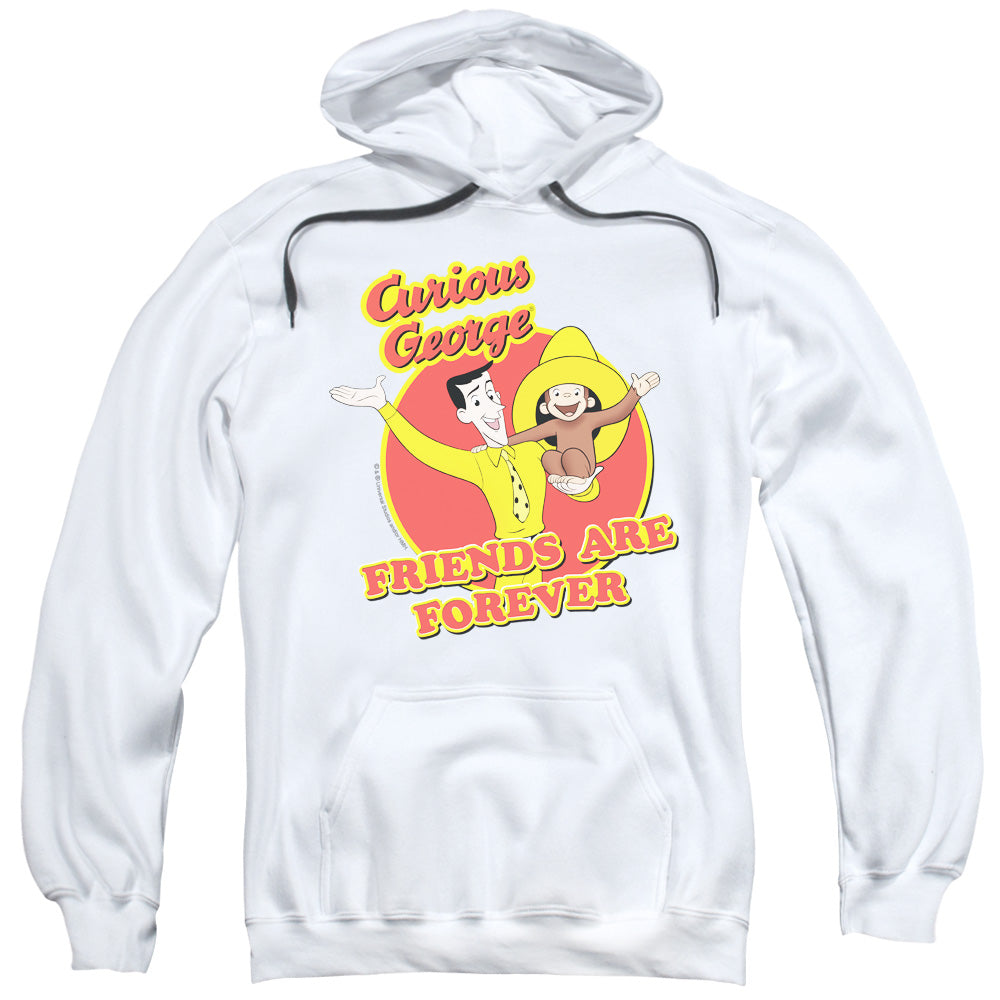 CURIOUS GEORGE/FRIENDS - ADULT PULLOVER HOODIE - WHITE - 2X  WHITE