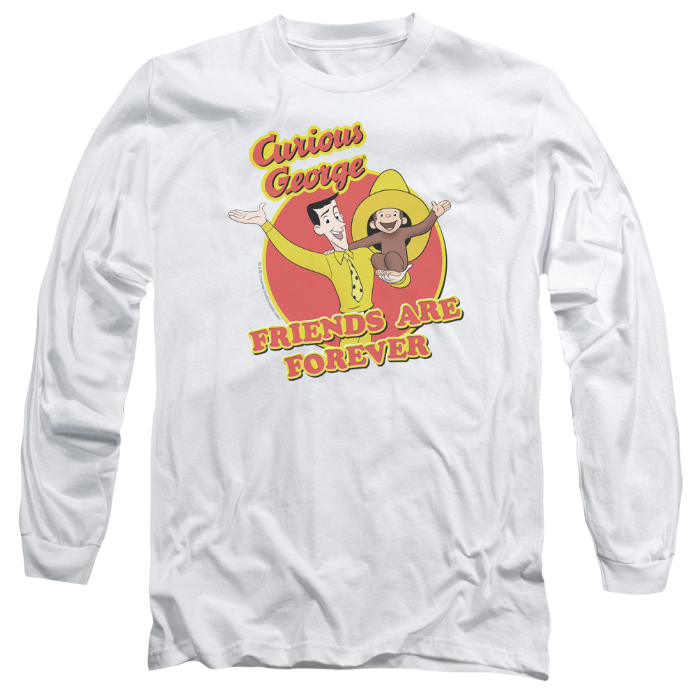 CURIOUS GEORGE/FRIENDS - L/S ADULT 18/1 - WHITE