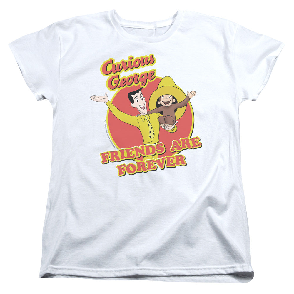 CURIOUS GEORGE/FRIENDS - S/S WOMENS TEE - WHITE