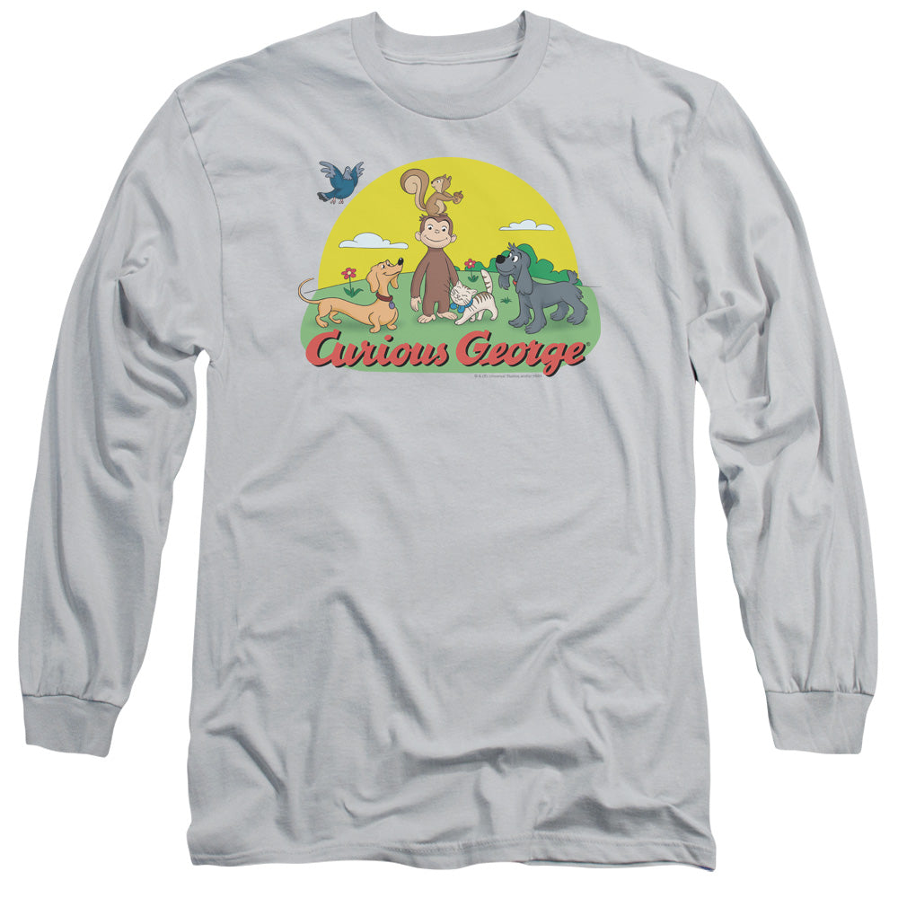 CURIOUS GEORGE/SUNNY FRIENDS - L/S ADULT 18/1 - SILVER
