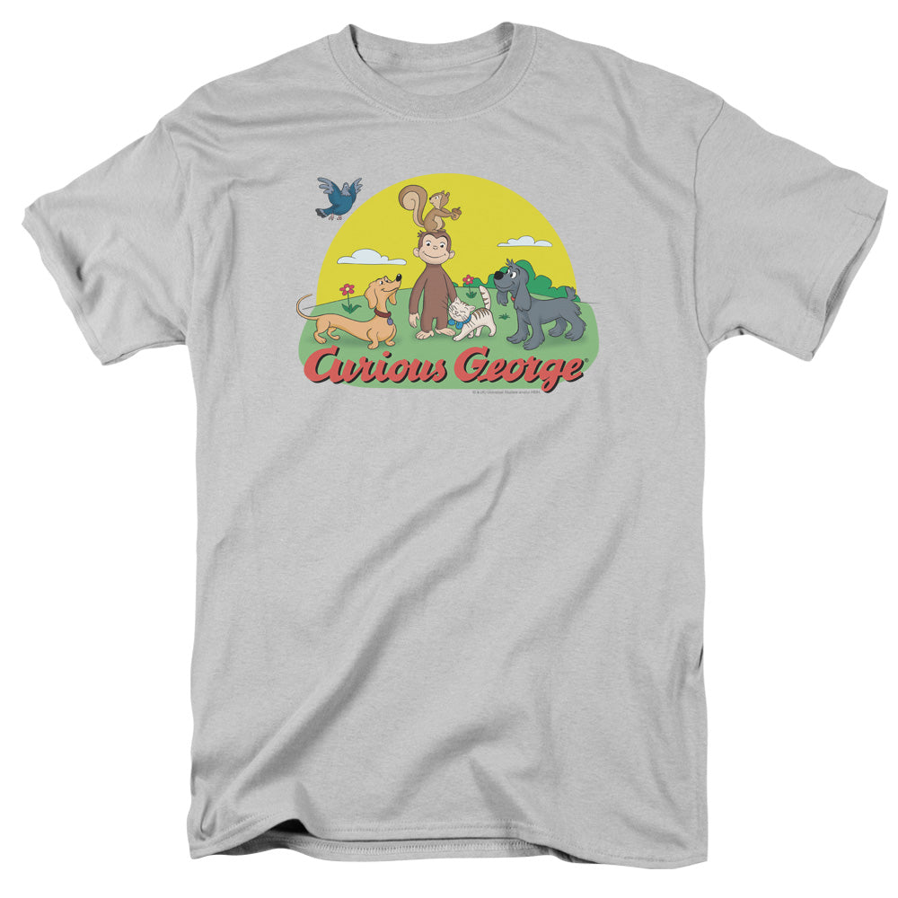 CURIOUS GEORGE/SUNNY FRIENDS - S/S ADULT 18/1 - SILVER