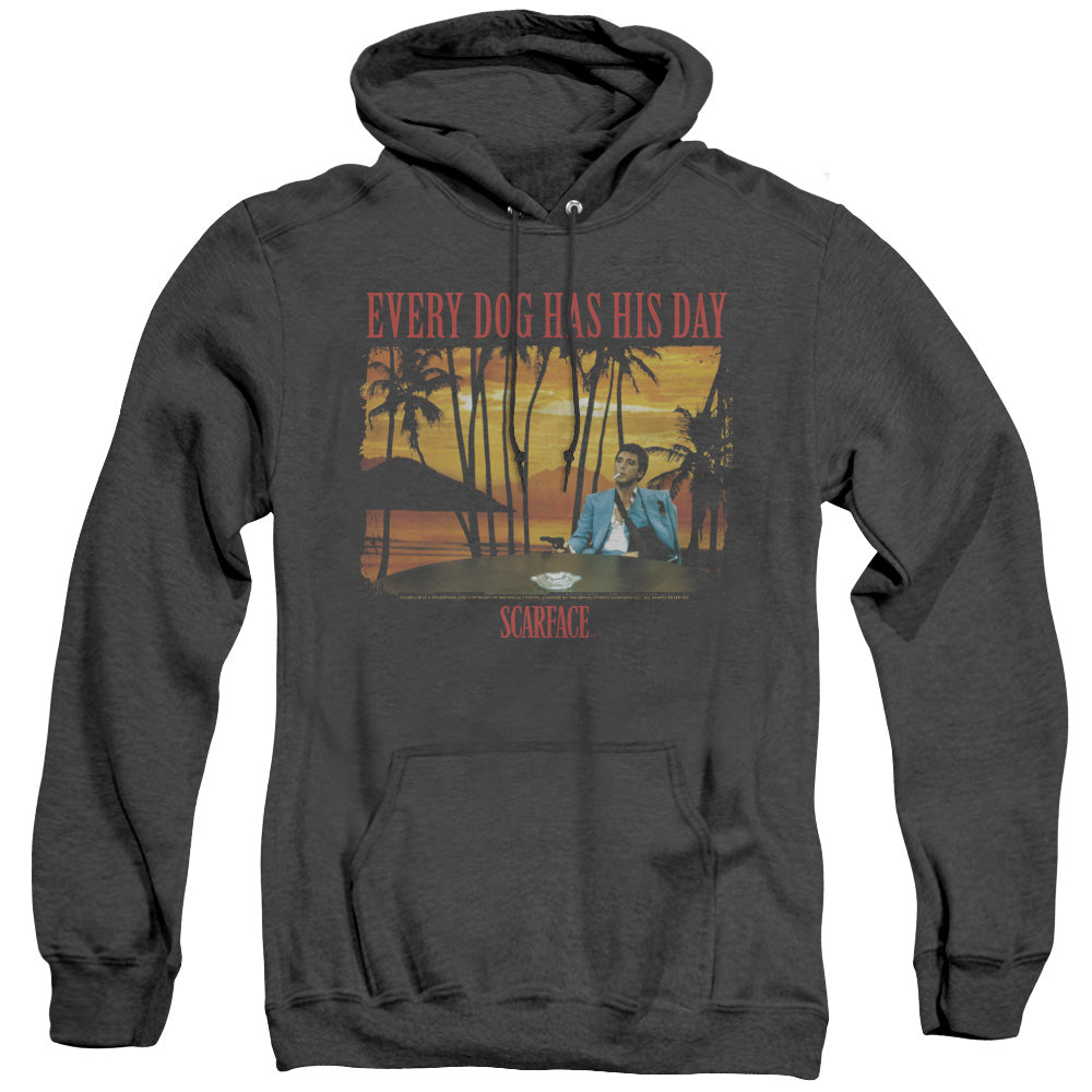 SCARFACE/A DOG DAY - ADULT HEATHER HOODIE - BLACK
