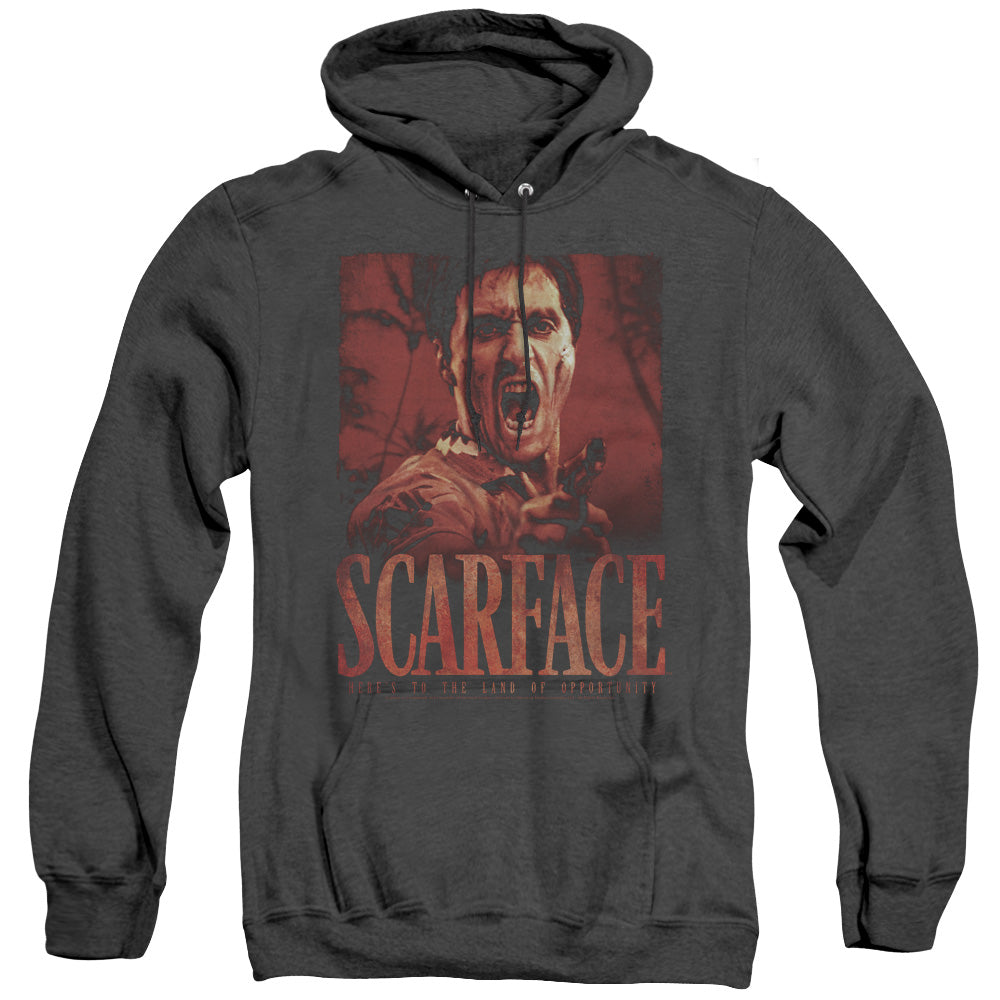 SCARFACE/OPPORTUNITY - ADULT HEATHER HOODIE - BLACK