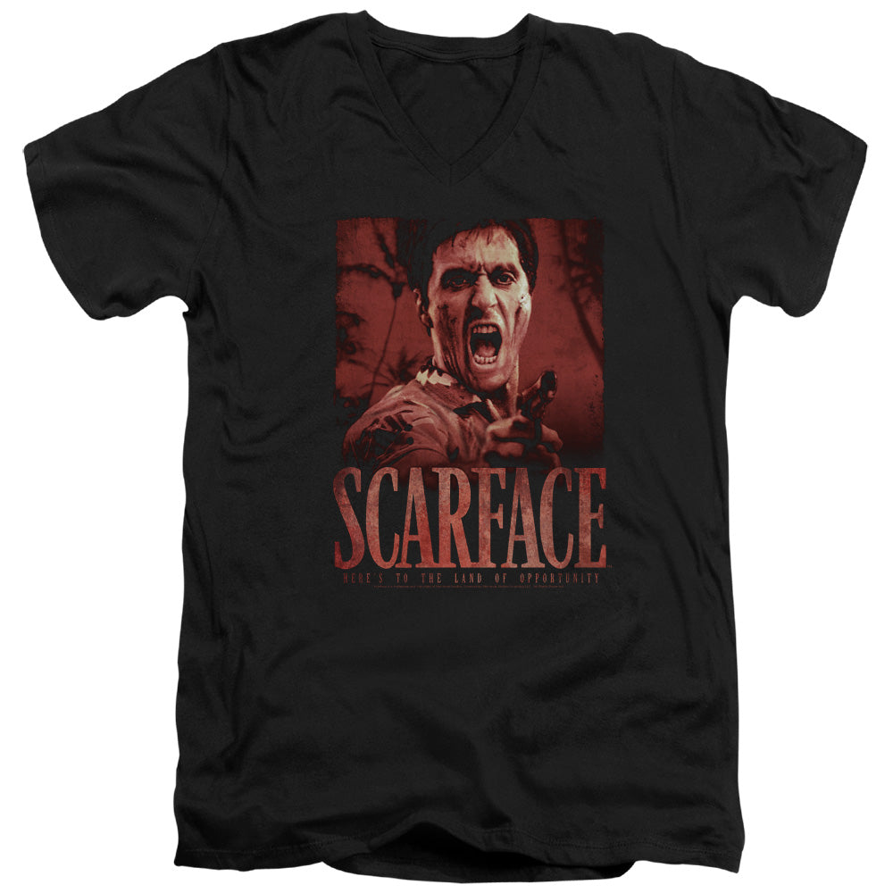 SCARFACE/OPPORTUNITY - S/S ADULT V-NECK 30/1 - BLACK