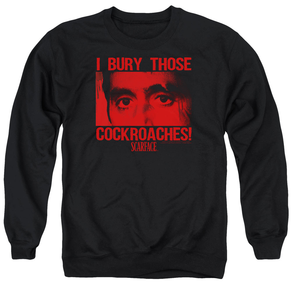 SCARFACE/COCKROACHES - ADULT CREWNECK SWEATSHIRT - BLACK