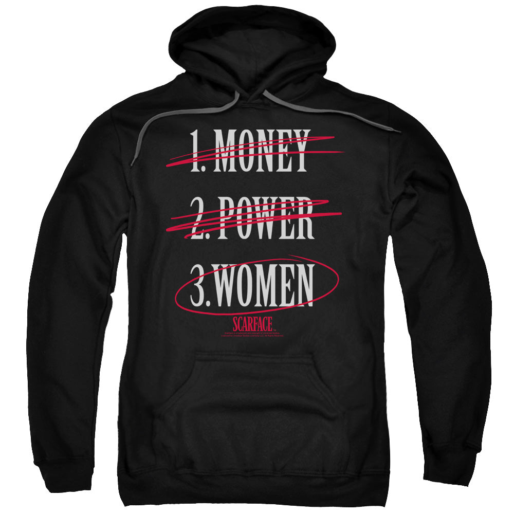SCARFACE/MONEY POWER WOMEN - ADULT PULLOVER HOODIE - BLACK