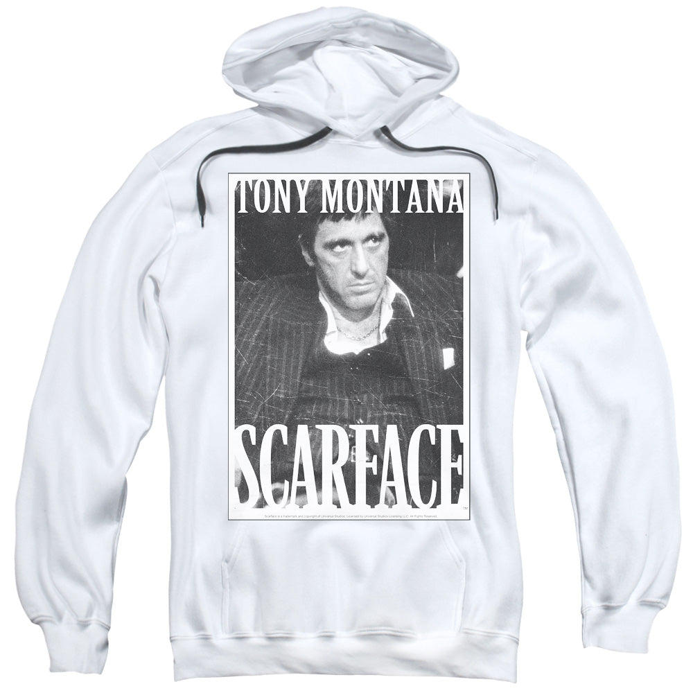 SCARFACE/BUSINESS FACE - ADULT PULLOVER HOODIE - WHITE