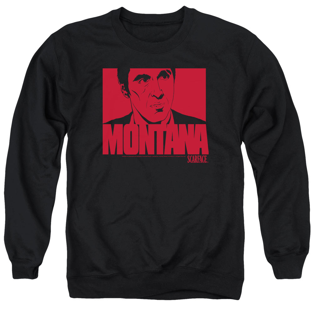 SCARFACE/MONTANA FACE - ADULT CREWNECK SWEATSHIRT - BLACK