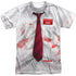 SHAUN OF THE DEAD/BLOODY SHIRT (FRONT/BACK PRINT) -  S/S ADULT POLY CREW - MULTI