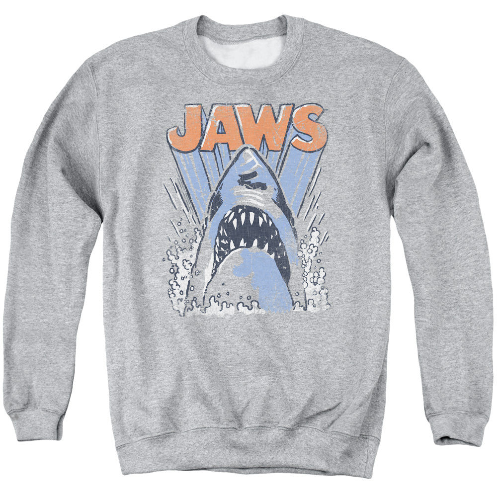 JAWS/COMIC SPLASH - ADULT CREWNECK SWEATSHIRT - ATHLETIC HEATHER