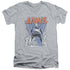 JAWS/COMIC SPLASH - S/S ADULT V-NECK 30/1 - ATHLETIC HEATHER