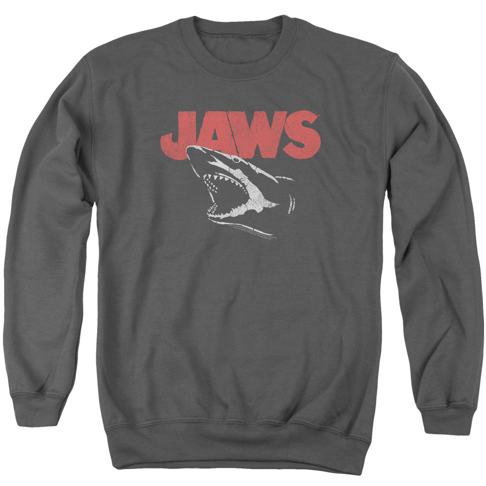 JAWS/CRACKED JAW - ADULT CREWNECK SWEATSHIRT - CHARCOAL