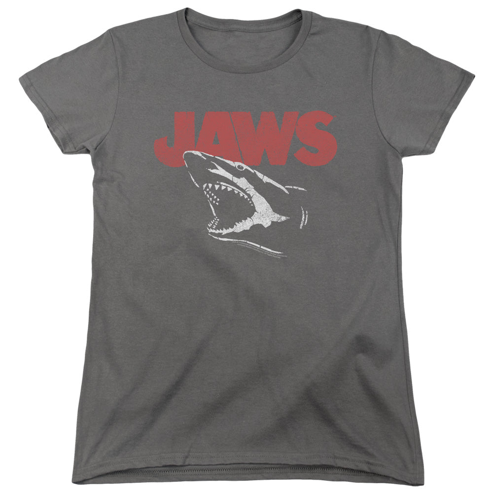 JAWS/CRACKED JAW - S/S WOMENS TEE - CHARCOAL
