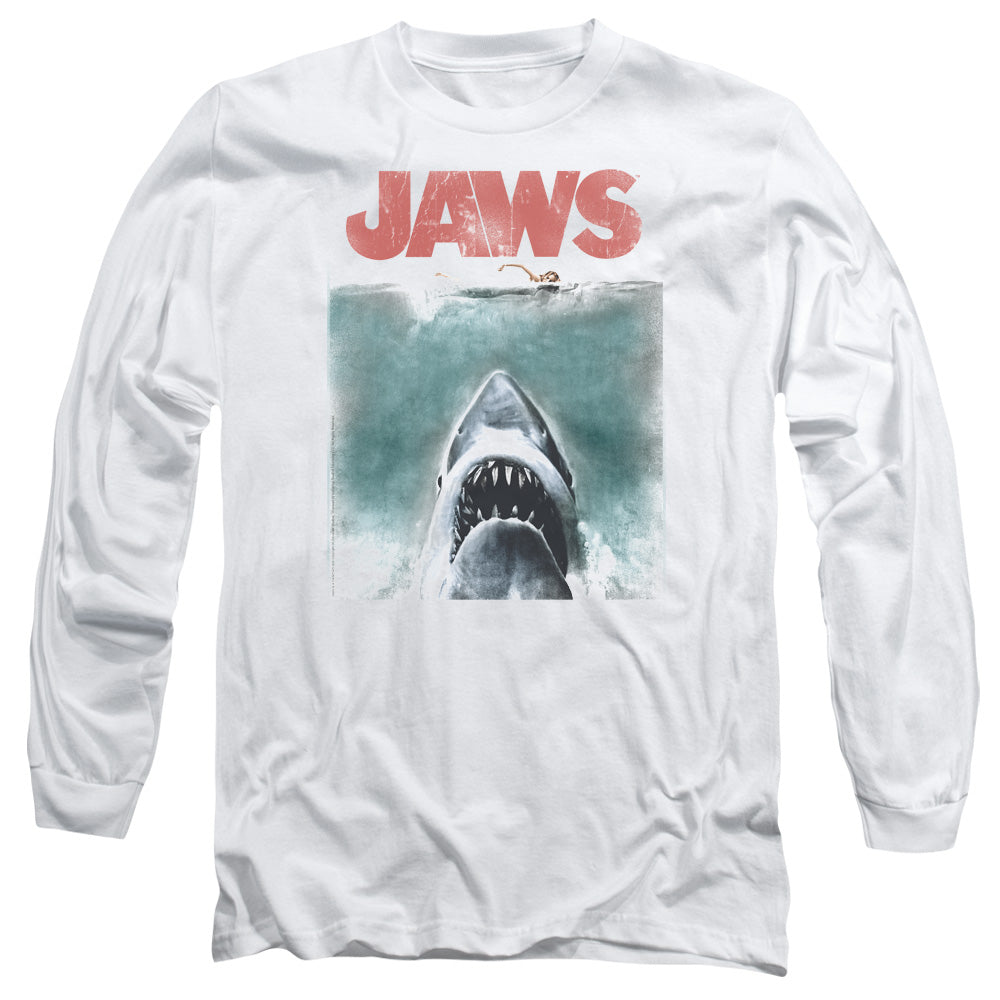 JAWS/VINTAGE POSTER -  L/S ADULT 18/1  - WHITE