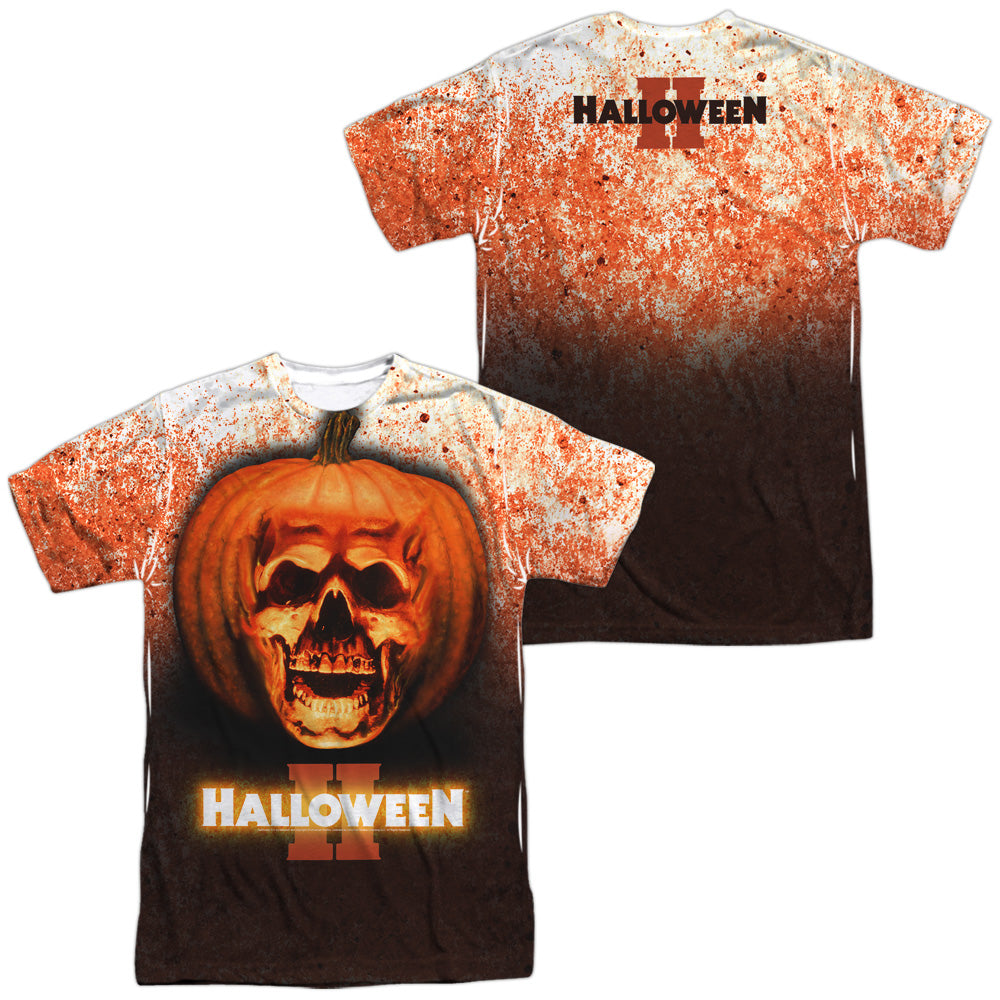 HALLOWEEN II/PUMPKIN SKULL (FRONT/BACK PRINT) - S/S ADULT POLY CREW - MULTI
