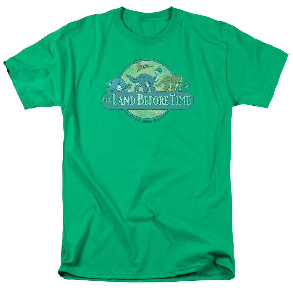 LAND BEFORE TIME/RETRO LOGO - S/S ADULT 18/1  -  KELLY GREEN