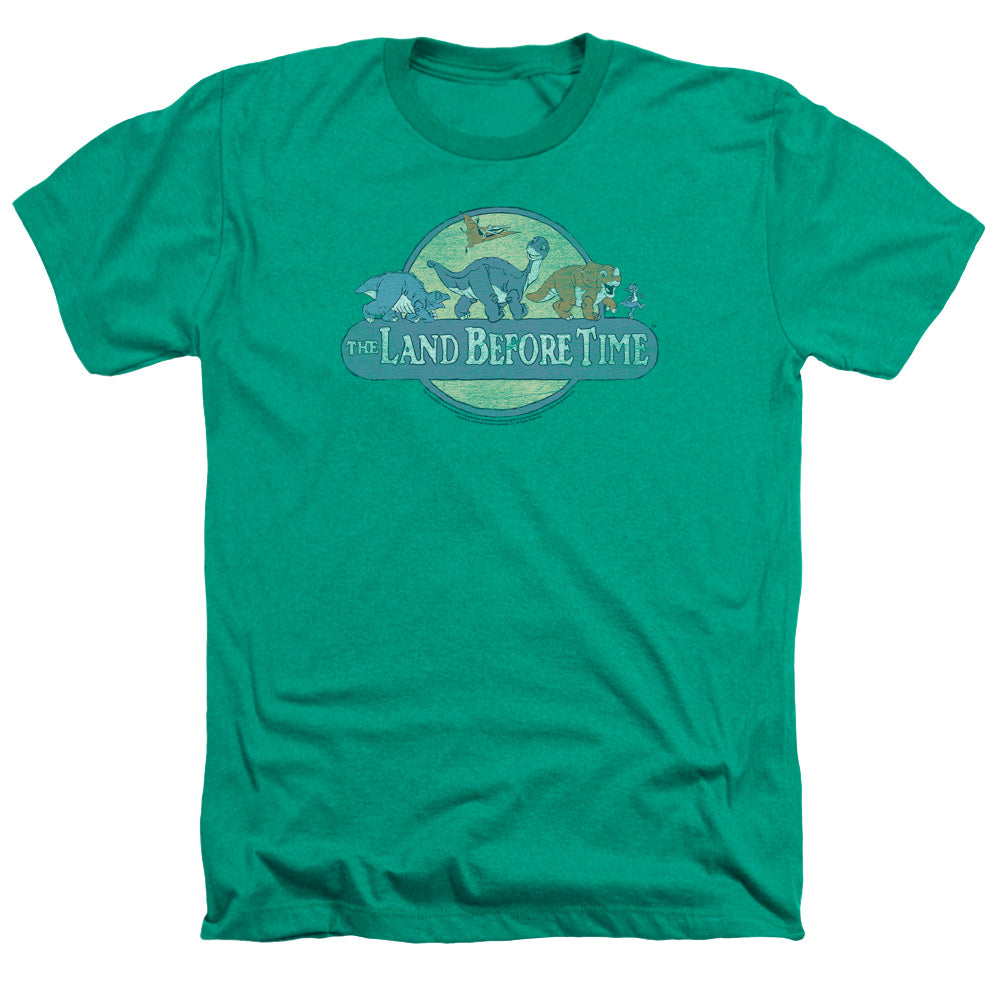 LAND BEFORE TIME/RETRO LOGO - ADULT HEATHER - KELLY GREEN