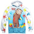 CURIOUS GEORGE/PAINT ALL OVER (FRONT/BACK PRINT) - ADULT POLY PULLOVER HOODIE - MULTI