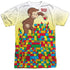CURIOUS GEORGE/BUILDING BLOCKS (FRONT/BACK PRINT) - S/S ADULT POLY CREW - MULTI