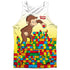 CURIOUS GEORGE/BUILDING BLOCKS (FRONT/BACK PRINT) - ADULT POLY TANK TOP - MULTI