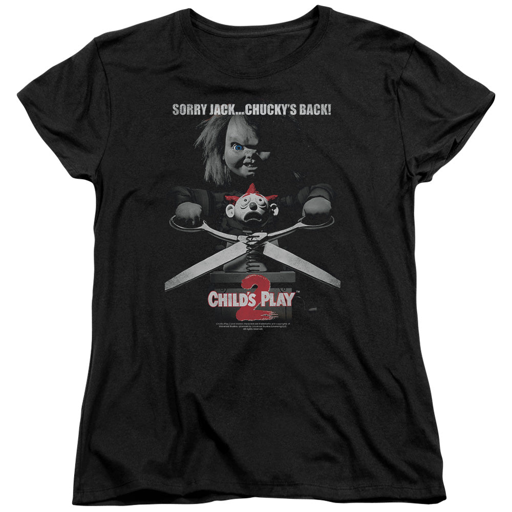 CHILDS PLAY 2/JACK POSTER - S/S WOMENS TEE - BLACK