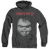 CHILDS PLAY 3/FACE POSTER - ADULT HEATHER HOODIE - BLACK