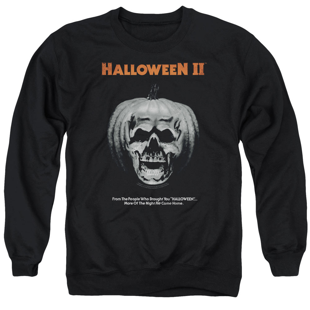HALLOWEEN II/PUMPKIN POSTER - ADULT CREWNECK SWEATSHIRT - BLACK