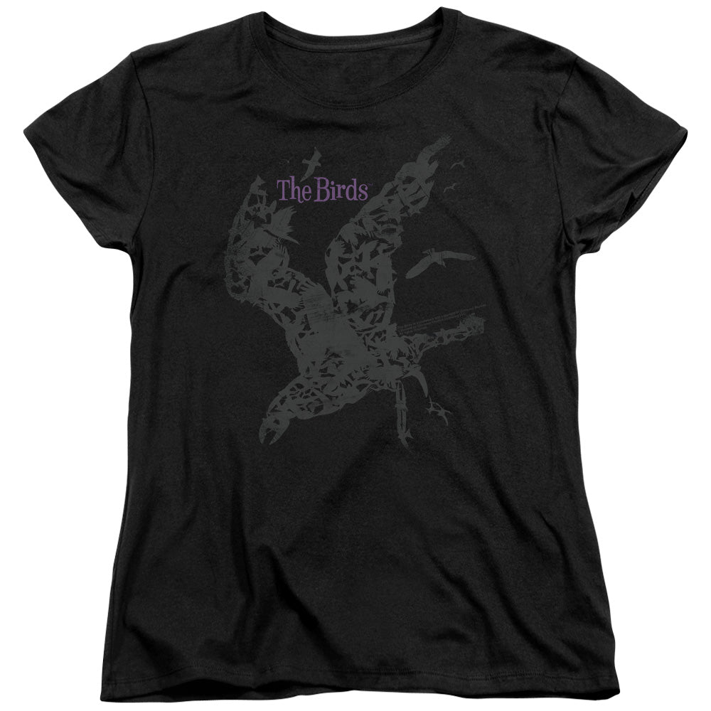 BIRDS/POSTER - S/S WOMENS TEE - BLACK