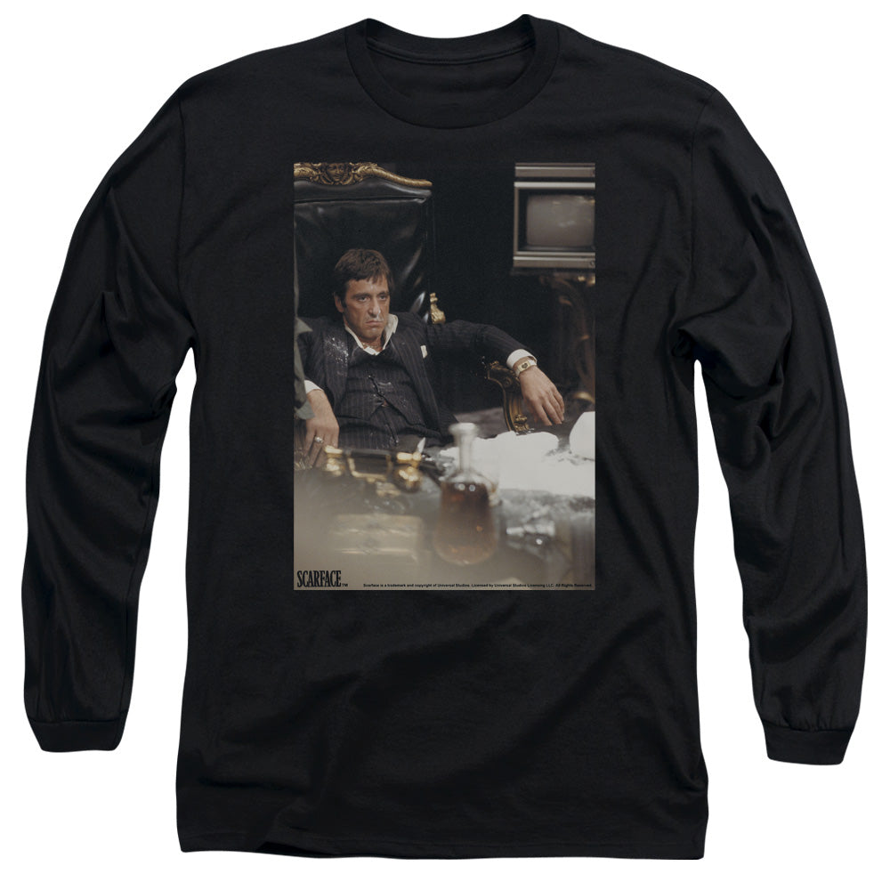 SCARFACE/SIT BACK -  L/S ADULT 18/1  - BLACK