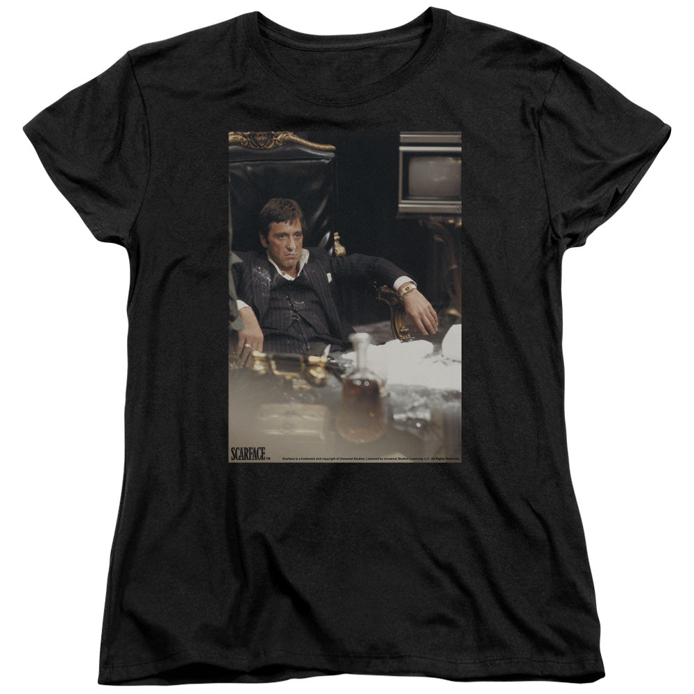 SCARFACE/SIT BACK - S/S WOMENS TEE - BLACK