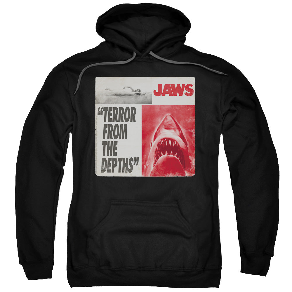 JAWS/TERROR - ADULT PULLOVER HOODIE - BLACK