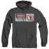 JURASSIC PARK/ELECTRIC FENCE SIGN - ADULT HEATHER HOODIE - BLACK