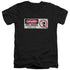 JURASSIC PARK/ELECTRIC FENCE SIGN - S/S ADULT V-NECK 30/1 - BLACK