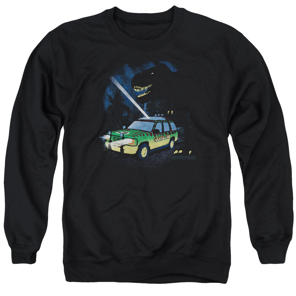 JURASSIC PARK/TURN IT OFF - ADULT CREWNECK SWEATSHIRT - BLACK