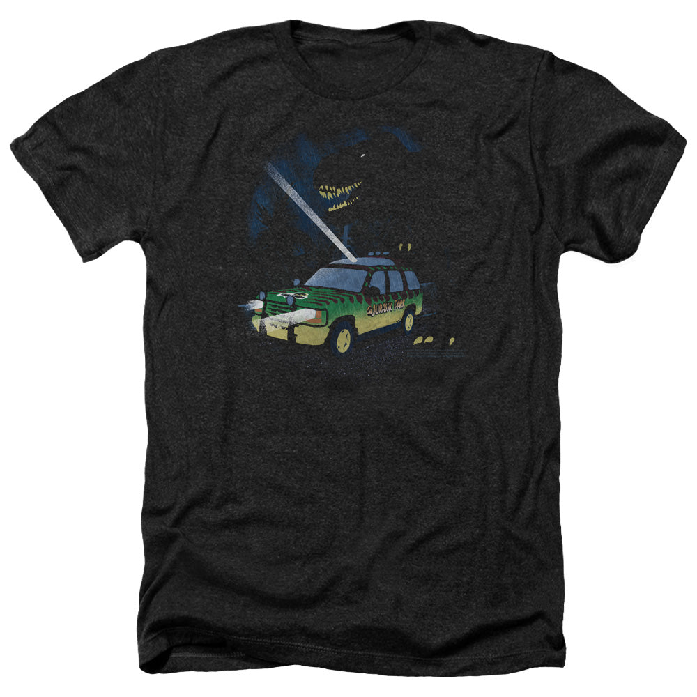 JURASSIC PARK/TURN IT OFF - ADULT HEATHER - BLACK