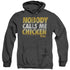 BACK TO THE FUTURE/CHICKEN - ADULT HEATHER HOODIE - BLACK