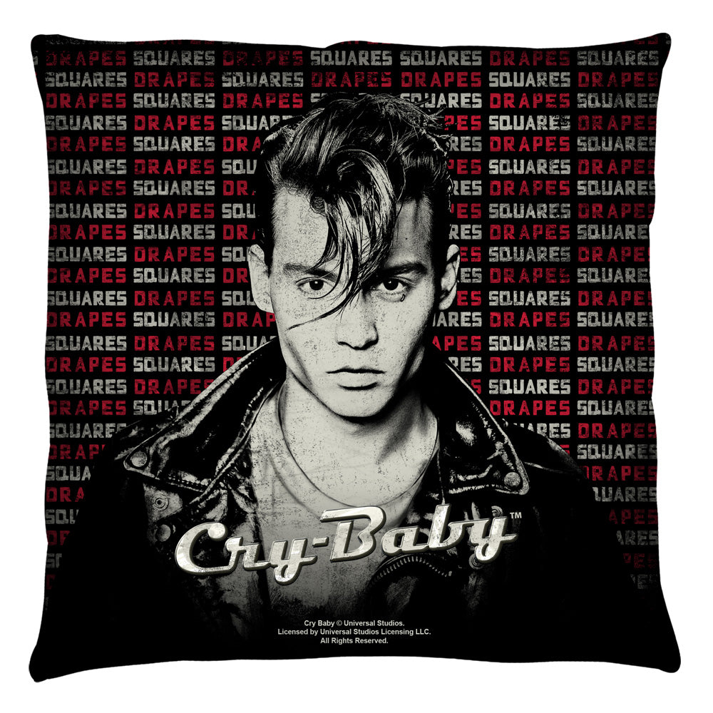 CRY BABY/DRAPES AND SQUARES - THROW PILLOW