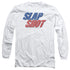 SLAP SHOT/BLUE AND RED LOGO -  L/S ADULT 18/1  - WHITE