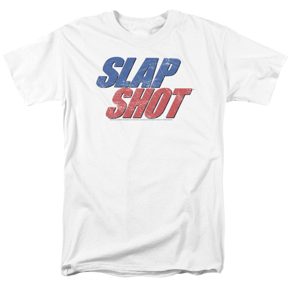 SLAP SHOT/BLUE AND RED LOGO - S/S ADULT 18/1  -  WHITE