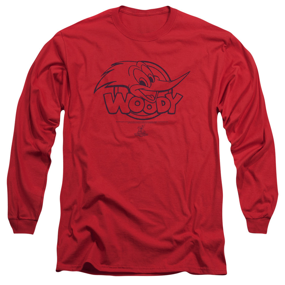 WOODY WOODPECKER/BIG HEAD -  L/S ADULT 18/1  - RED