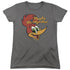 WOODY WOODPECKER/RETRO LOGO - S/S WOMENS TEE - CHARCOAL