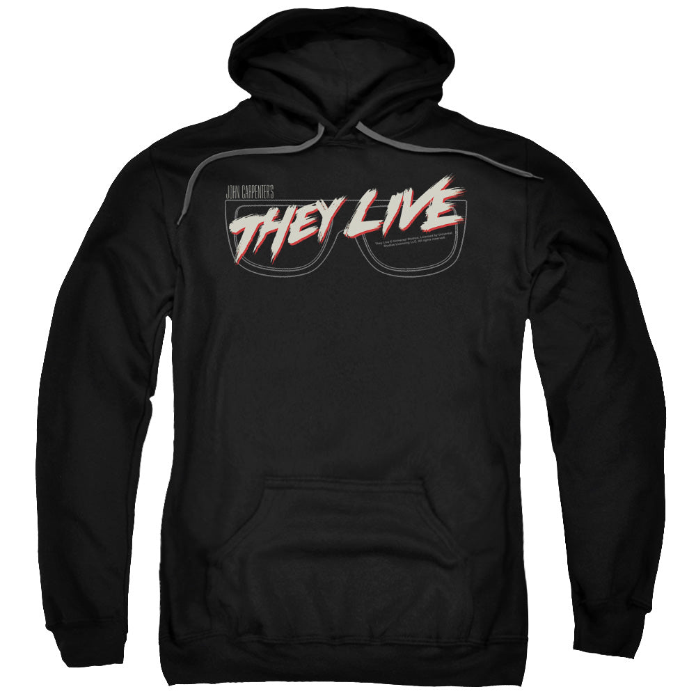 THEY LIVE/GLASSES LOGO - ADULT PULLOVER HOODIE - BLACK