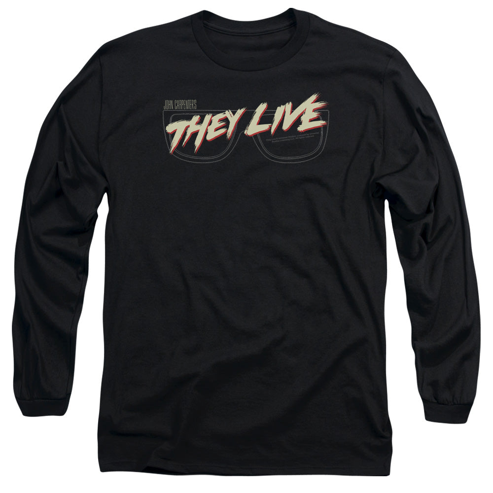 THEY LIVE/GLASSES LOGO -  L/S ADULT 18/1  - BLACK