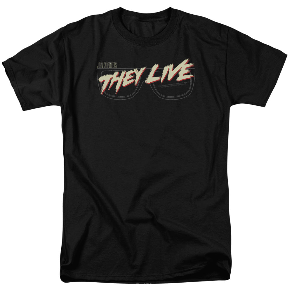 THEY LIVE/GLASSES LOGO - S/S ADULT 18/1  -  BLACK