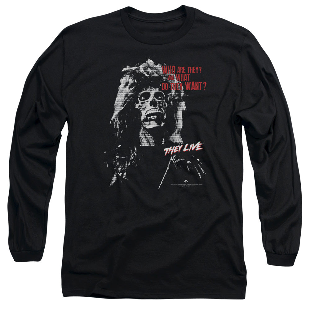 THEY LIVE/THEY WANT -  L/S ADULT 18/1  - BLACK